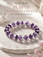 Authentic Purple Phantom Quartz Bracelet | The "Phantom Crystal" | Unique Healing Gemstone Jewelry