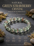 Premium Green Strawberry Quartz Beaded Bracelet | Hand-Polished Natural Crystal Jewelry for Harmony & Energy