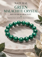 Premium Malachite Beaded Bracelet | Hand-Polished Natural Gemstone Jewelry for Protection & Harmony