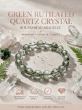 Premium Green Rutilated Quartz Beaded Bracelet | Hand-Polished Natural Gemstone Jewelry for Abundance