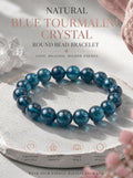 Premium Indicolite Blue Tourmaline Bracelet | Hand-Polished Natural Gemstone Jewelry for Wisdom & Confidence